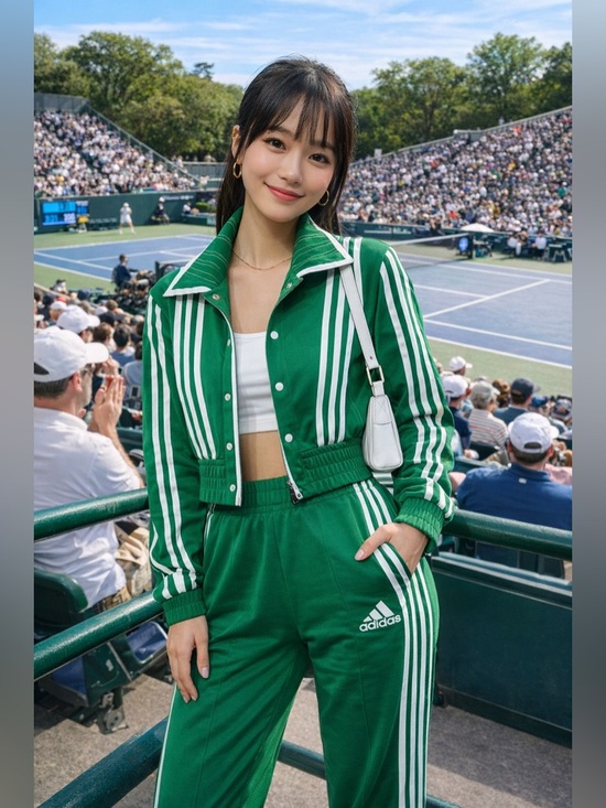 adidas Jackets & Blazers - Adidas JI WIN CHOI Green Track Jacket with White Pinstripes 2 XS